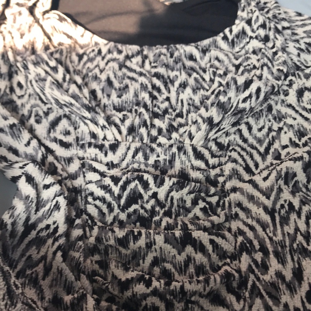 Grey and black animal pattern blouse